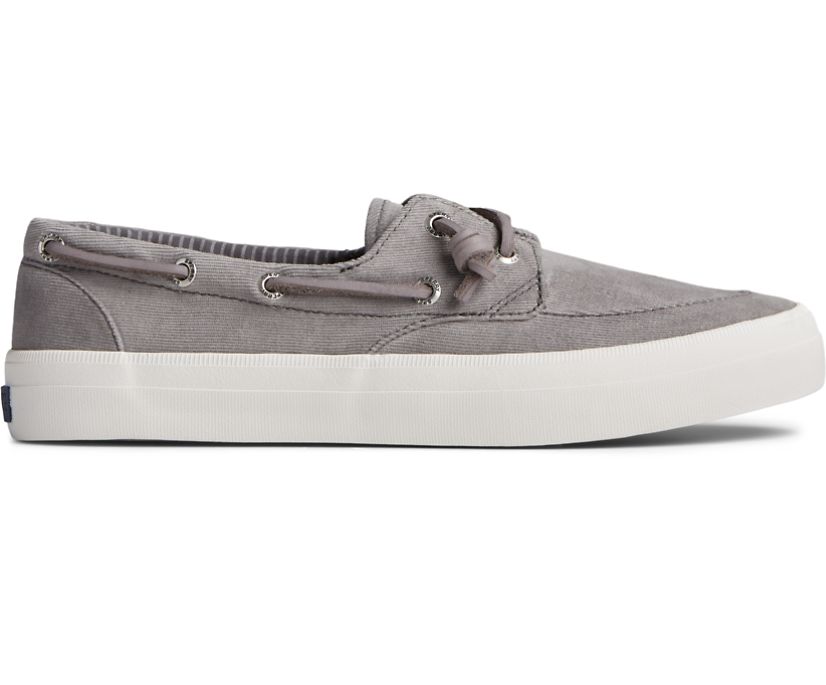 Sperry Crest Boat Brushed Canvas Sneakers - Women's Sneakers - Grey [NS6978213] Sperry Ireland